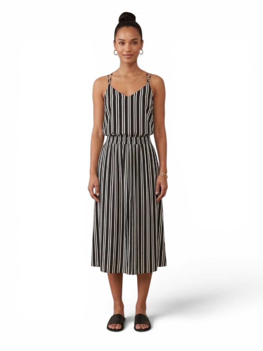 H&M Black & White Striped Tank (Size 4) & Midi Skirt (Size 6) Matching Set